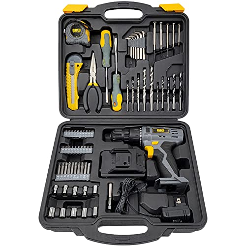 20V Speed 1300 RPM Household Lithium Battery Cordless Drill Driver Power Drill with 77 Pieces and a 1300mA Large Capacity Lithium Ion Battery Stays Powered Up 20V Speed 1300 RPM Household Lithium Battery Cordless Drill Driver Power Drill with 77 Pieces and a 1300mA Large Capacity Lithium Ion Battery Stays Powered Up